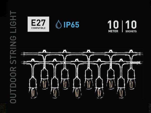10 meter e27 waterdicht prikkabel koppelbaar(6x) - afbeelding 8 van  9