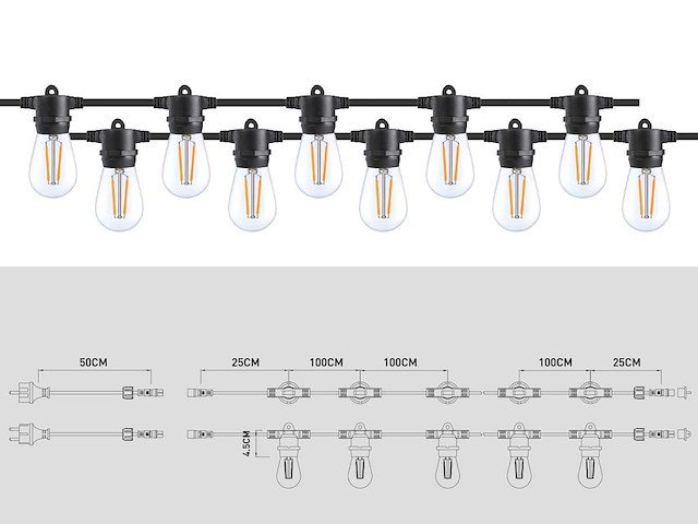 10 meter e27 waterdicht prikkabel koppelbaar(6x) - afbeelding 6 van  6