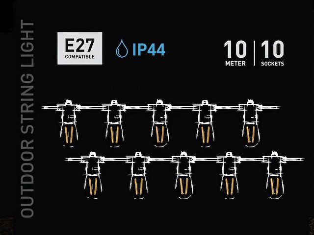 10 meter e27 waterdicht prikkabel koppelbaar - afbeelding 5 van  7