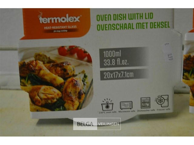 10 ovenschotels met deksel 1000ml - afbeelding 2 van  2