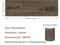 10 packs van 20 zelfklevend vinyl tegels houtlook 80x15cm - afbeelding 5 van  5
