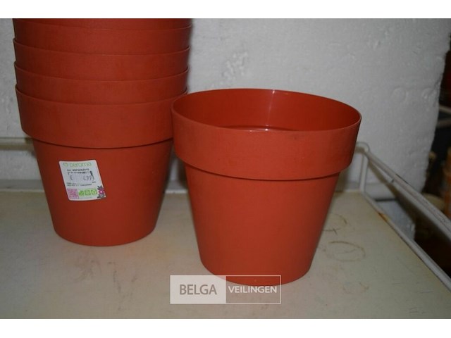 10 plastieken bloempotten - afbeelding 2 van  2