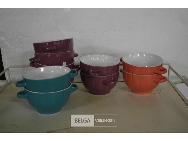 10 soepkommen div kleuren - afbeelding 1 van  3