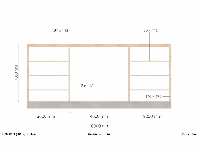 10 spanten - loods 10x36 - afbeelding 1 van  38