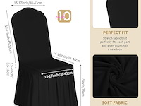 10 stuks stoelhoezen zwart polyester spandex - afbeelding 2 van  4