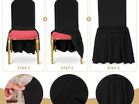 10 stuks stoelhoezen zwart polyester spandex - afbeelding 4 van  4