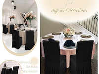 10 stuks stoelhoezen zwart polyester spandex - afbeelding 3 van  4