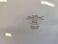 10 taupe/grijze porseleinen borden villeroy & boch, groot wit porseleinen bord villeroy & boch, (fruit)schaal leonardo, kristallen asbak royales de champagne 1666, vintage villeroy & boch wildrose theepot - afbeelding 4 van  15