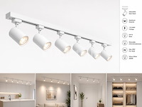 10 x 1-fase railverlichting set – 2 meter – wit – inclusief 6 x gu10 railspots - afbeelding 5 van  5