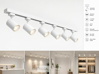 10 x 1-fase railverlichting set – 2 meter – wit – inclusief 6 x gu10 railspots - afbeelding 2 van  6
