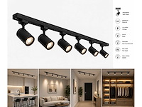 10 x 1-fase railverlichting set – 2 meter – zwart – inclusief 6 x gu10 railspots - afbeelding 1 van  5