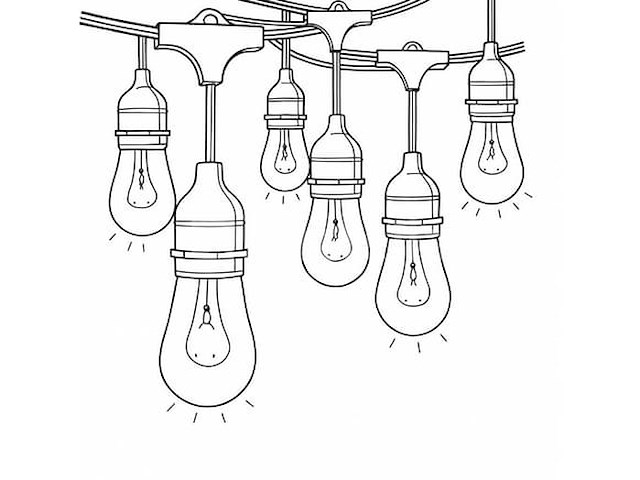 10 x 10 meter – aansluitbare slingerlampen – e27-contactdozen – ip44 – met stekker - afbeelding 3 van  5
