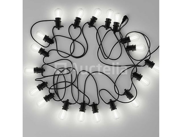 10 x 10 meter koppelbare prikkabel – e27 – ip44 – met stekker – zwart - afbeelding 2 van  5