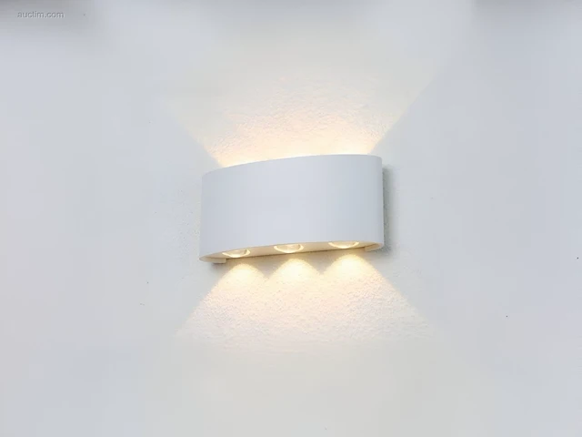(10 x) 10 x 6w led ovaal wandlamp zes licht zand... - afbeelding 2 van  8