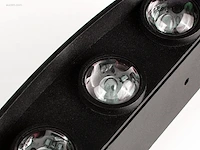 (10 x) 10 x 6w led wandlamp zes licht zwart warm... - afbeelding 7 van  9