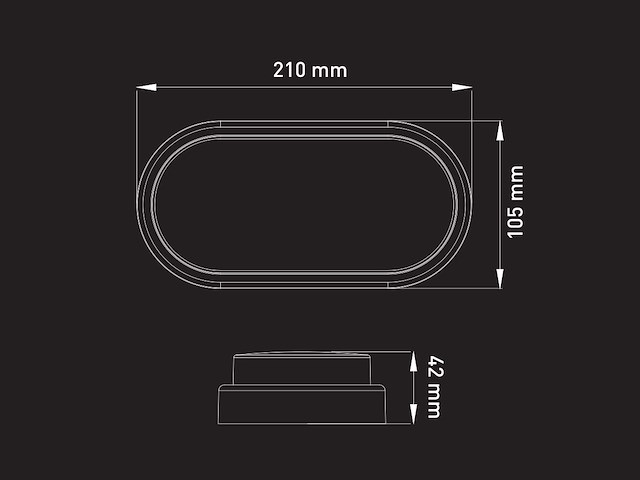 10 x 12w 4000k opbouw design led panelen ovaal waterdicht - afbeelding 7 van  8