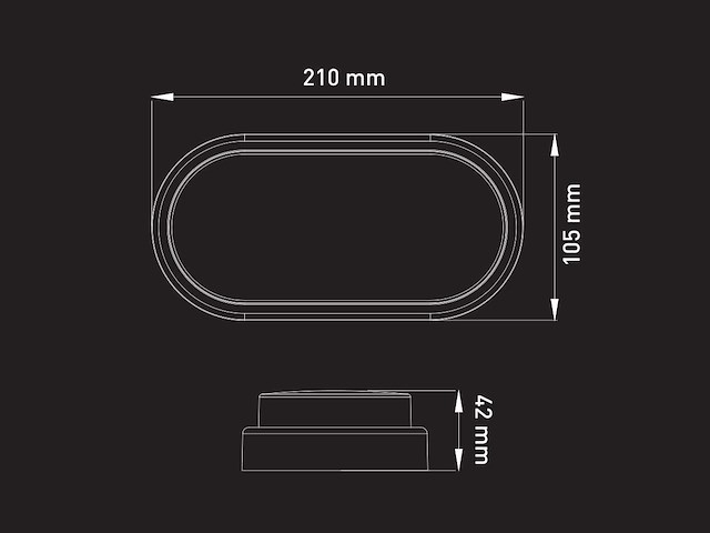 10 x 12w 4000k opbouw design led panelen ovaal waterdicht - afbeelding 7 van  8