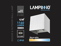 10 x 12w led wit wandlamp kubus duo licht verstelbaar waterdicht - afbeelding 8 van  9