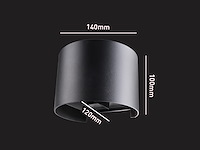 10 x 12w led zwart wandlamp rond duo licht verstelbaar waterdicht - afbeelding 7 van  8