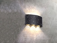 10 x 6w led wandlamp zes licht zwart warm wit waterdicht