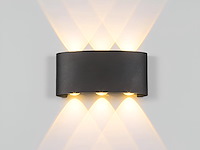 10 x 6w led wandlamp zes licht zwart warm wit waterdicht - afbeelding 4 van  9