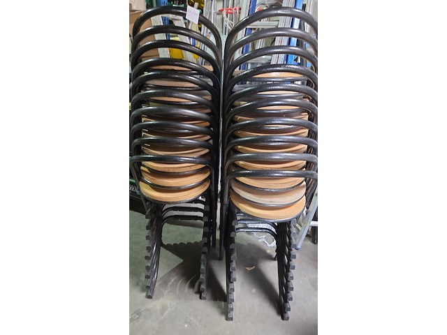 10 x barkruk houten zit - afbeelding 1 van  2