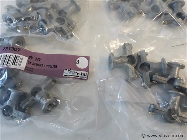 10 x beugel zamak 5 stuks voor buis 10mm - afbeelding 2 van  2