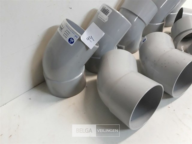 10 x bocht 45° 80 mm licht grijs pvc regenafvoer - afbeelding 3 van  3