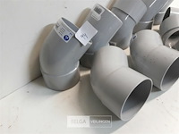 10 x bocht 45° 80 mm licht grijs pvc regenafvoer - afbeelding 3 van  3