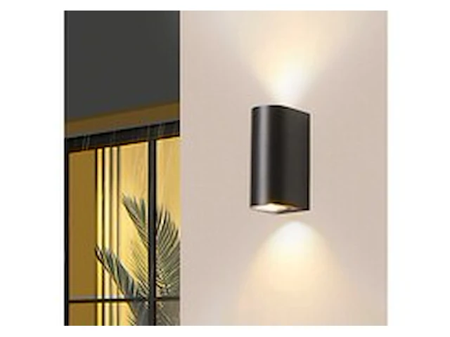 10 x buiten wandlamp – gu10 – dubbele lichtuitgang – ip65 – zwart - afbeelding 1 van  6