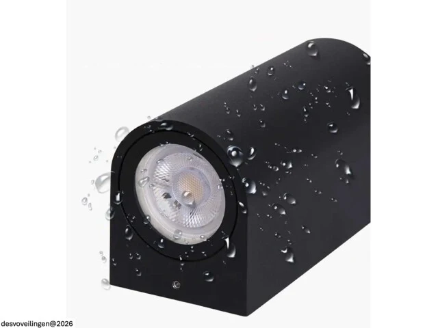 10 x buiten wandlamp – gu10 – dubbele lichtuitgang – ip65 – zwart - afbeelding 5 van  6