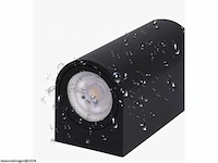 10 x buiten wandlamp – gu10 – dubbele lichtuitgang – ip65 – zwart - afbeelding 5 van  6