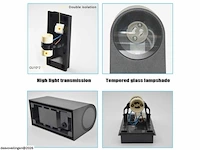 10 x buiten wandlamp – gu10 – dubbele lichtuitgang – ip65 – zwart - afbeelding 6 van  6