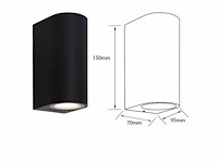 10 x buiten wandlamp – gu10 – dubbele lichtuitgang – ip65 – zwart - afbeelding 4 van  6