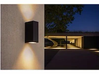 10 x buiten wandlamp – gu10 – rechthoek – dubbele lichtuitgang – ip65 – zwart