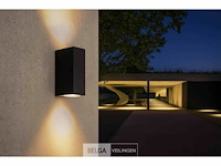10 x buiten wandlamp – gu10 – rechthoek – dubbele lichtuitgang – ip65 – zwart - afbeelding 2 van  5