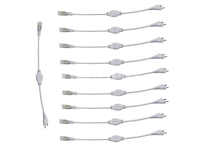 10 x connectoren voor neon led strip – monochroom - afbeelding 2 van  4