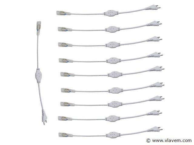 10 x connectoren voor neon led strip – monochroom - afbeelding 2 van  4