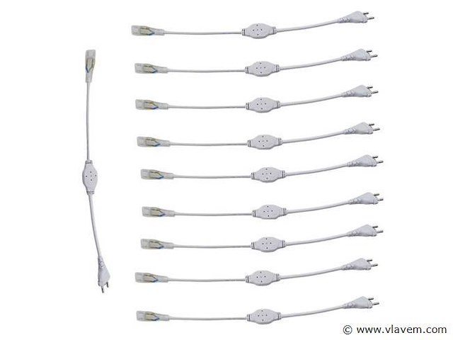 10 x connectoren voor neon led strip – monochroom - afbeelding 2 van  4