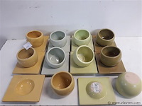 10 x decoratie kop met onderschotel mix kleuren - afbeelding 1 van  2