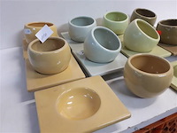 10 x decoratie kop met onderschotel mix kleuren - afbeelding 2 van  2