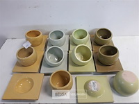 10 x decoratie kop met onderschotel mix kleuren - afbeelding 1 van  3