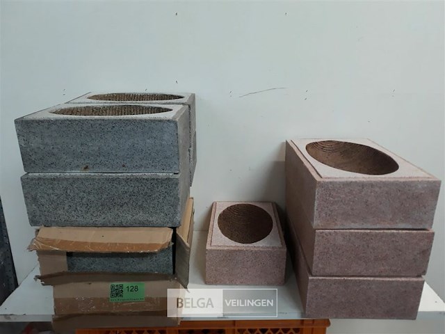 10 x decoratieschaal polyester mix roodbruin-grijs - afbeelding 2 van  3