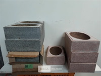 10 x decoratieschaal polyester mix roodbruin-grijs - afbeelding 2 van  3