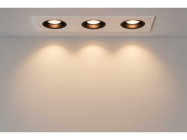10 x downlight fitting – draaibaar – gu10 – wit/zwart – ip20 – ep-3 - afbeelding 1 van  5