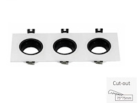10 x downlight fitting – draaibaar – gu10 – wit/zwart – ip20 – ep-3 - afbeelding 2 van  5