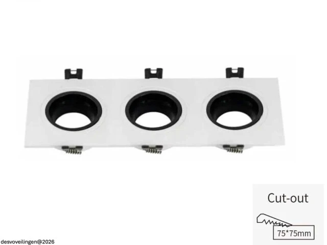 10 x downlight fitting – draaibaar – gu10 – wit/zwart – ip20 – ep-3 - afbeelding 3 van  6