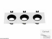 10 x downlight fitting – draaibaar – gu10 – wit/zwart – ip20 – ep-3 - afbeelding 3 van  6