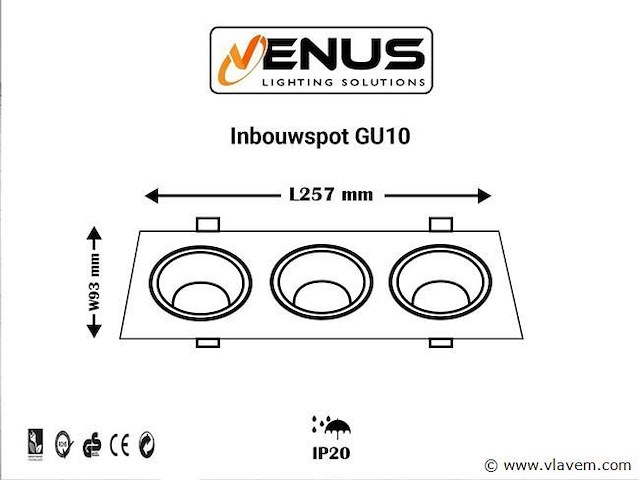 10 x downlight fitting – draaibaar – gu10 – wit/zwart – ip20 – ep-3 - afbeelding 4 van  5