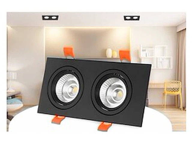 10 x downlight fitting – draaibaar – gu10 – zwart – ip20 – ep-2 - afbeelding 1 van  6
